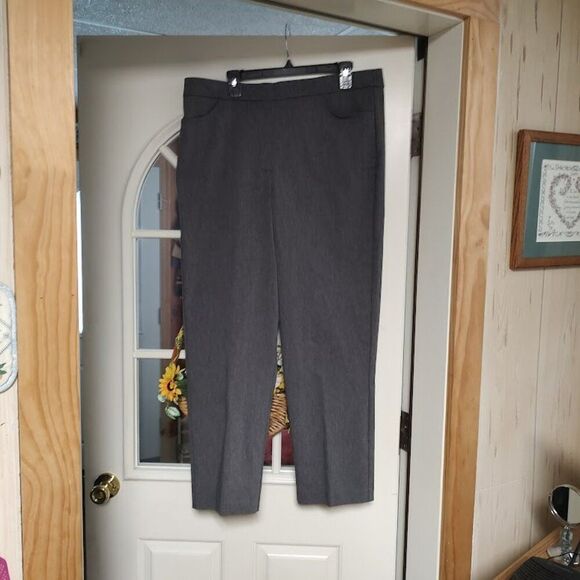 New Alfred Dunner Gray Allue Pull On Tummy Control Pants Size Women's 16 - Picture 1 of 3